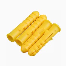 M6 M8 M10 Plastic Plugs Screw Fixing Wall Expansion Plug Yellow 6mm 8mm 10mm New