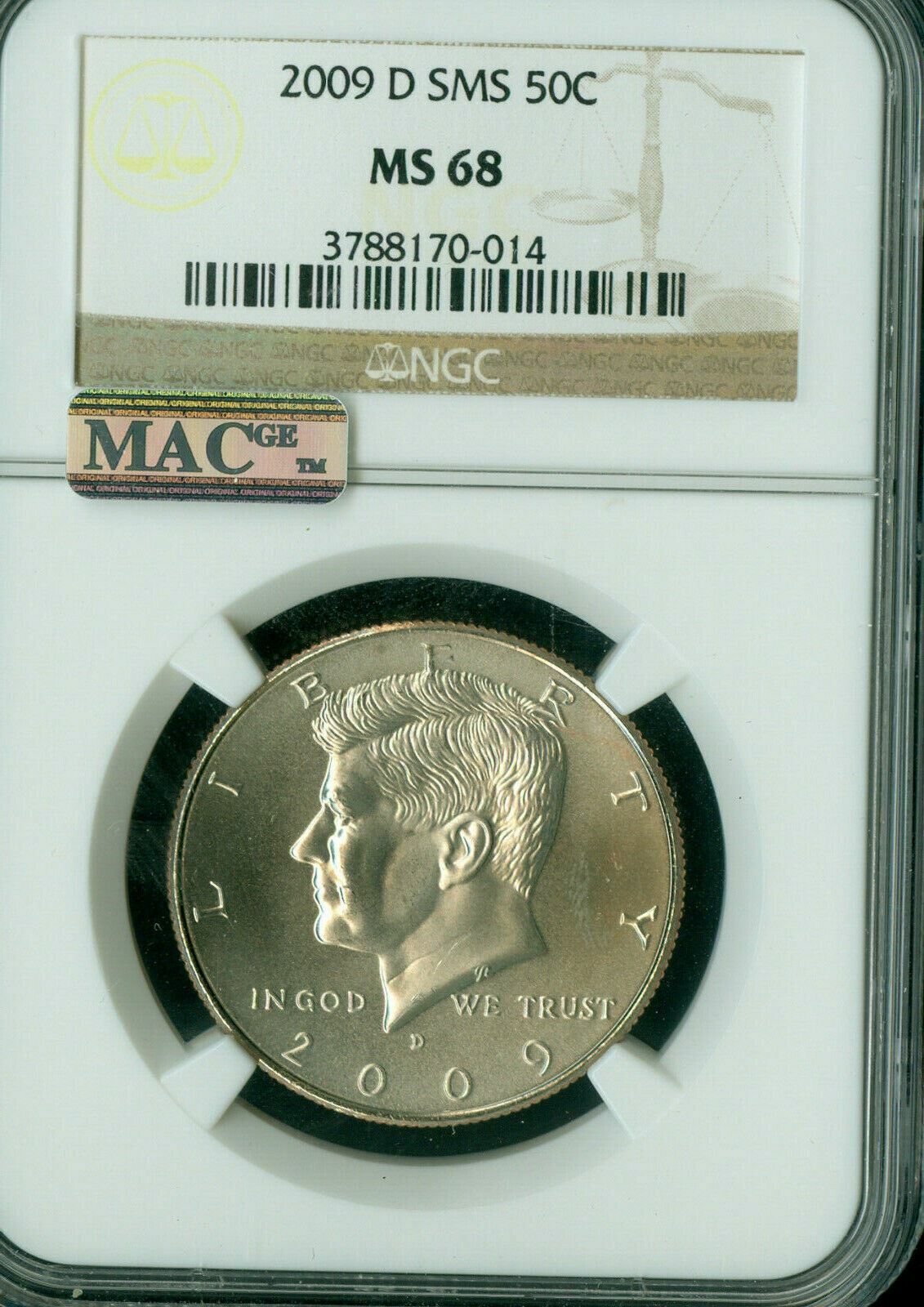 2009 D KENNEDY HALF DOLLAR NGC MS68 SMS 2ND FINEST GRADE MAC SPOTLESS ...