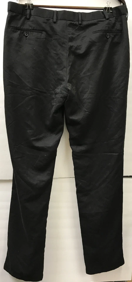 Pantalones de vestir para hombre Enro negros profundos con frente plano - talla 38 Foto 2 de 4