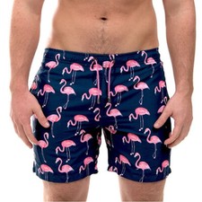 NEW FRANKS AUSTRALIA SWIM TRUNKS SZ XL BLUE TAMPA MIDNIGHT PINK FLAMINGO NWT 89