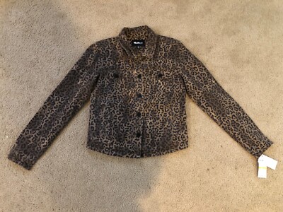 William Rast Women's Lenna Denim Jacket in Wild Cheetah Size