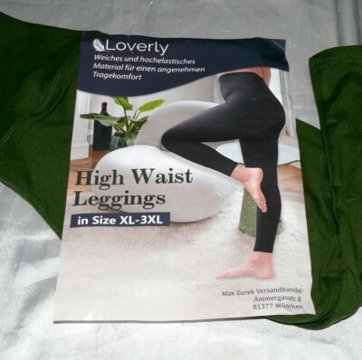Loverly High Waist Capri Leggings Hochelastisches Komfort Kompression XL-3XL Grü