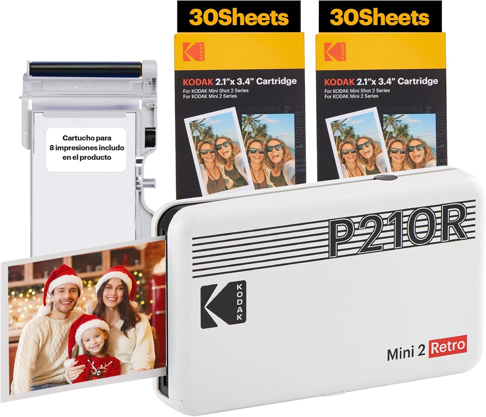 Mini 2 Retro Portable Photo Printer 2.1"x3.4" 68 Sheets White | Instant Memories