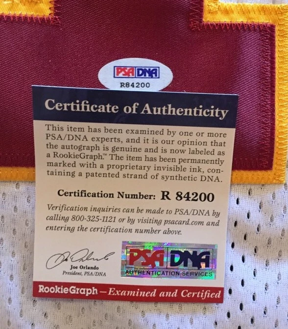 ФУТБОЛКА РОБЕРТА ГРИФФИНА «RG3» ВАШИНГТОН КРАСНОКОЖИЕ белая с ПОДПИСЬЮ PSA/COA R84200 - Изображение 4 из 4