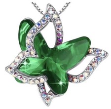 Beautiful Temperament Crystal Butterfly Necklace Jewelry Gift