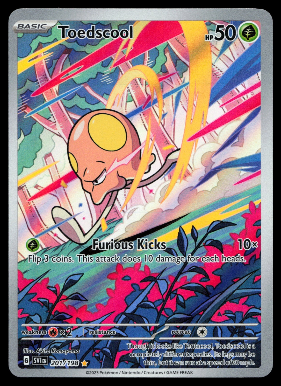 Toedscool 201/198 Scarlet & Violet Base Set Illustration Rare Holo Pokemon Card