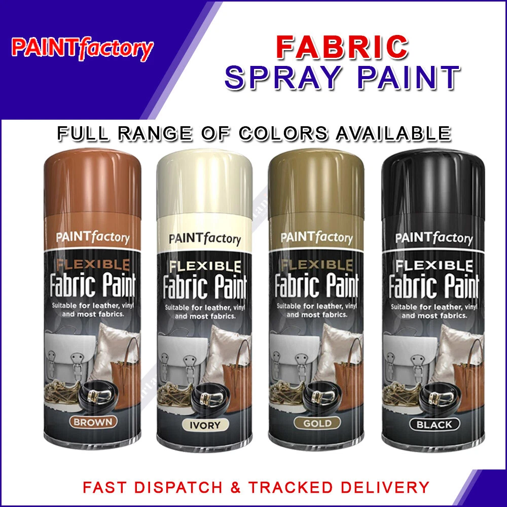 Fabric Spray Paint black white grey brown dye Aerosol Leather Vinyl 200ml F5