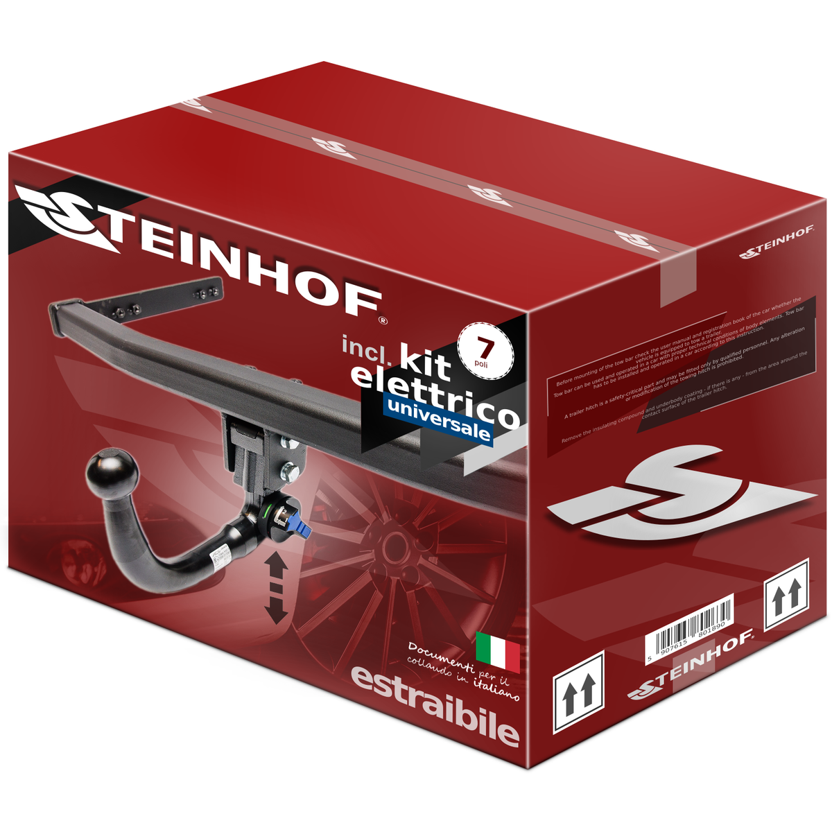 STEINHOF Nuovo gancio di traino estraibile orizzontale compatibile con Opel Corsa D berlina due volumi 3/5-porte 10.2006-2015 con 13-poli kit elettrico universale