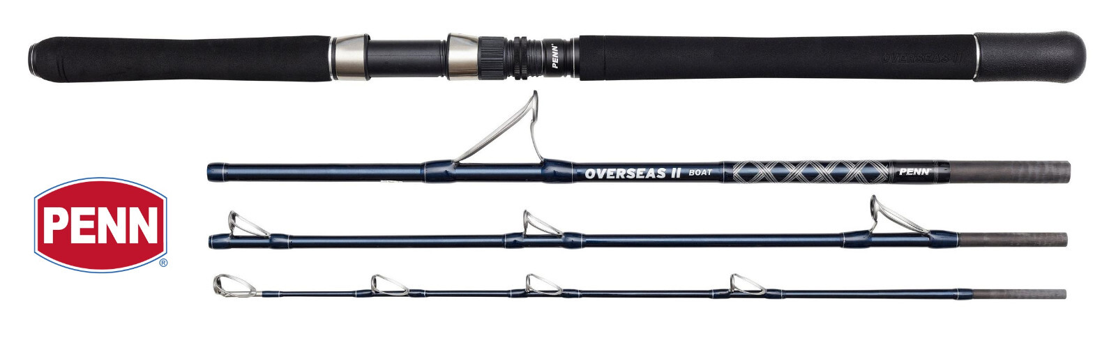 Penn Overseas II Boat Rod 4pc Sea Fishing Travel Rods Heavy Lures ...