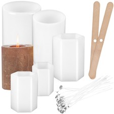 1 Set Silicone Candle Moulds with Candle Wicks for DIY Candle Making