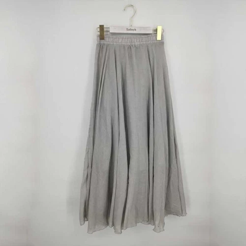 Women Summer Skirt Cotton Blend Long Skirts Elastic Waist Boho Maxi Skirts Size - Picture 26 of 32