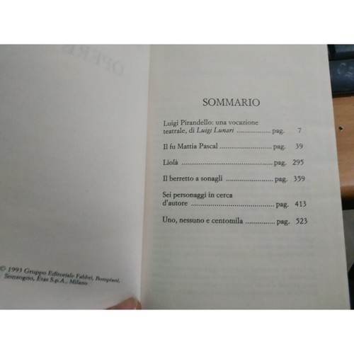 PIRANDELLO, Opere. Collana LA GRANDE LETTERATURA, Sansoni Editore 1993 - Picture 2 of 2