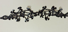 1800s Victorian Handmade Fine Beaded Morning Hair/Trim/Collar Jet Black 4" x 17"