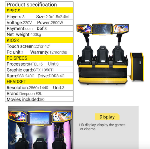 Virtual Reality Roller Coaster Simulator 3 Person 360 degree VR Game SEE VIDEO - Picture 7 of 12
