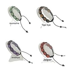 Bracelet /  Chakra Adjustable Bracelets for Women or Men Crystal Healing Stones