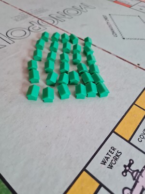 1960er MONOPOLY SET HÄUSER X 32, HOTELS X 11