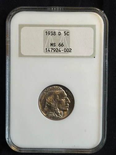 1938-D 5C Buffalo Nickel  - MS66  - NGC Fatty Old Holder Hologram