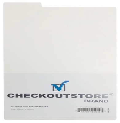 White Plastic Record Dividers 12 1/2 x 13 for 12'' LP 33 RPM Vinyl Albums