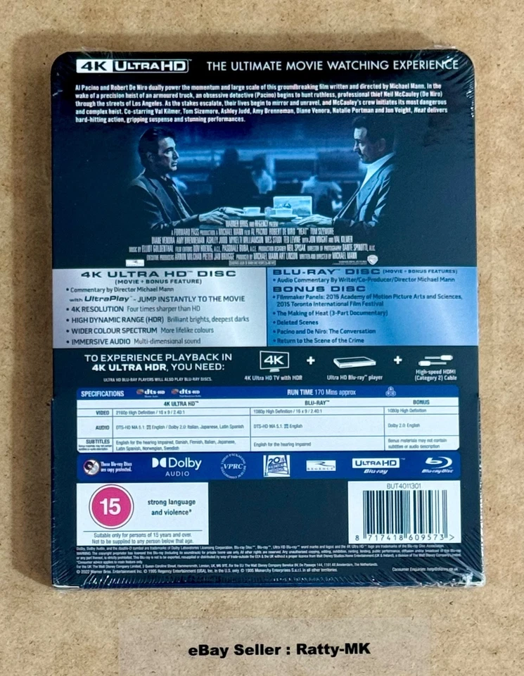 HEAT - UK EXCLUSIVE 4K UHD + BLU RAY STEELBOOK - NEW & SEALED - Image 2 of 4
