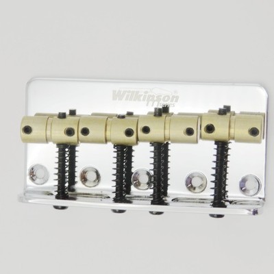 Wilkinson WOB41 Chrome Silver 4 Strings Electric Bass Bridge With Brass Saddles 