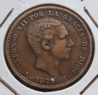 10 CÉNTIMOS 1877. COBRE. MBC.