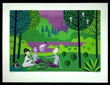 Luncheon In The Grass SHAG PRINT Silkscreen Serigraph Unframed Signed 2003 COA
