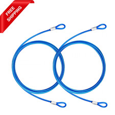 4FT Steel Security Cable with Loops - Weatherproof Safety Cable 2 Pack