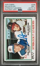 1978 Topps Nolan Ryan PhilN Signed Baseball Card PSA 7 DNA 10 Certified Auto HOF