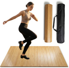 Portable Bamboo Tap Dance Floor Mat - 48.2"X38.5" Large Reversible Practice Floo