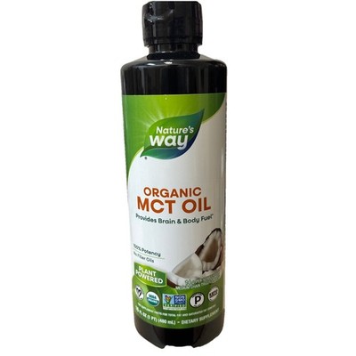Nature's Way Organic MCT Oil, 16 Fl Oz, Brain and Body Fuel BB 07/2027