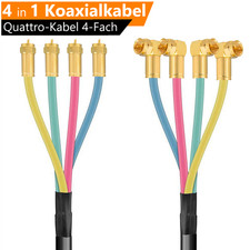 5m SAT Quattro Antennenkabel 4-Fach DIGITAL HDTV Quad 4 in1 Koaxialkabel Schwarz