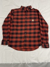 Carhartt Men's Relaxed Fit Rugged Flex Long Sleeve Button-Up Shirt Size Medium