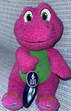 Fisher Price Barney Purple Dinosaur 12" Plush Stuffed Animal 2024 6 Textures