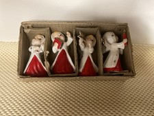 4 Vintage Ceramic Christmas Angel Figurines Japan
