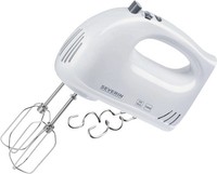 Severin Handmixer 300W 5 Stufen Turbo Weiß-Grau Inkl. RüHrbesen & Knethaken
