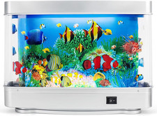 Coastal Frutiger Aero Fish Lamp Aquarium Lamp, Fake Fish Tank Bedside Decor