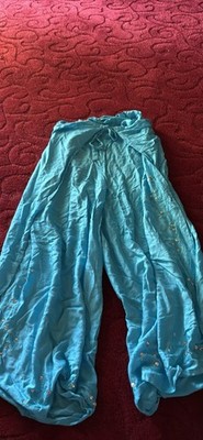 Fulano de Tal Womens OS Blue sequence patterned Wrap Front Tie Wide Leg pant NEW