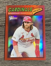 2026 Topps Heritage Brendan Donovan Red Refractor #4/5 Cardinals