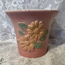 Vintage Hull Pottery Pink Flower Pot Planter 7 1/2 - 98 U. S. A.