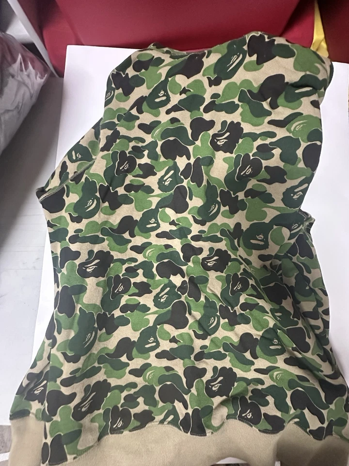 Bape By A Bathing Ape Men's S Camo Shark Full Zip Hoodie Multicolor Green WGM - Image 3 of 4