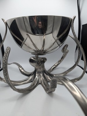 Culinary Concepts Large Metal Octopus Bowl & Tentacle Stand Drinks Cooler Bowl
