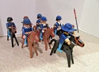 8 Vintage Playmobil Fort Bravo Calvary Figures - Bugler/Flagman + 7 Mounted