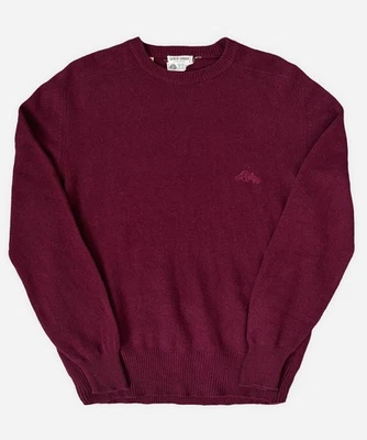 Pull homme vintage années 80 GIORGIO ARMANI laine logo pull bordeaux taille 52 - Photo 1/4