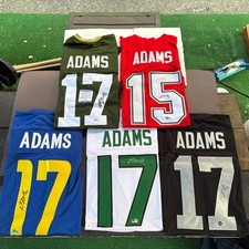 Davante Adams Signed XL Custom Rams-Jets-Raiders-Packers-Bulldogs Jerseys-BAS
