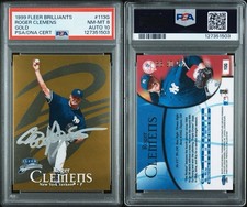 ROGER CLEMENS 1999 FLEER BRILLIANTS #113G GOLD/99 YANKEES Signed Psa 8 Auto 10