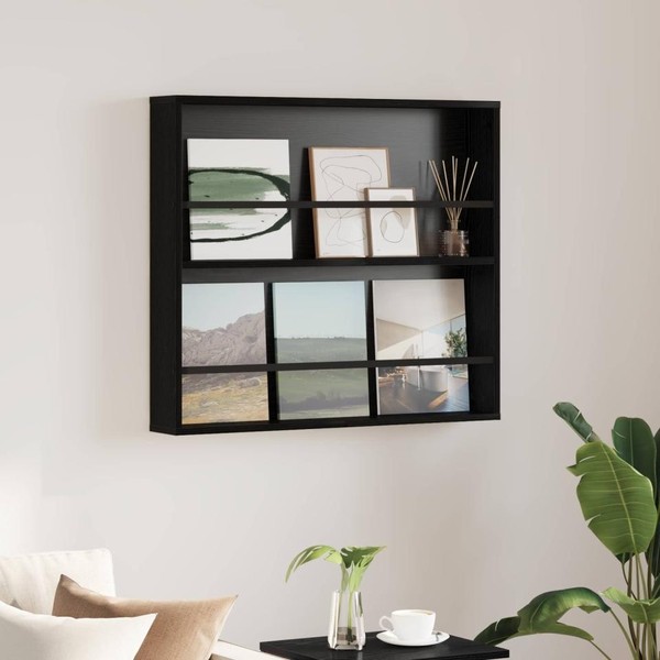 Magazinregal Schwarz Eichen-Optik 80 X 12 X 70 Cm Holzwerkstoff-image