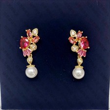 Swarovski Crystal Colored Petal Ear Stud Distinctive Flower Cherry Blossom