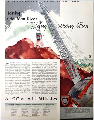 Levee Mississippi Flood Control Alcoa Aluminum Vintage 1934 Ad Magazine Print