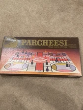 Vintage Parcheesi Board Game Deluxe Edition Selchow Righter 1982 Complete Retro