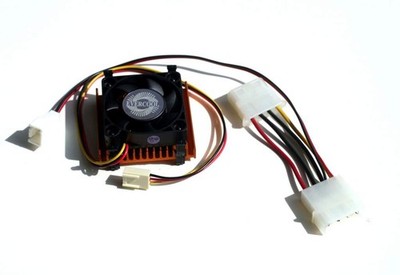 Socket 3 or 5 486 CPU COOLER HEATSINK W/ BALL BEARING FAN VINTAGE Molex fan NEW